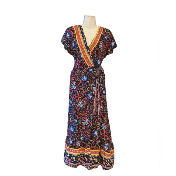 Halcyeen Dresses & Skirts - NWT True Wrap Maxi Dress Floral Bohemian